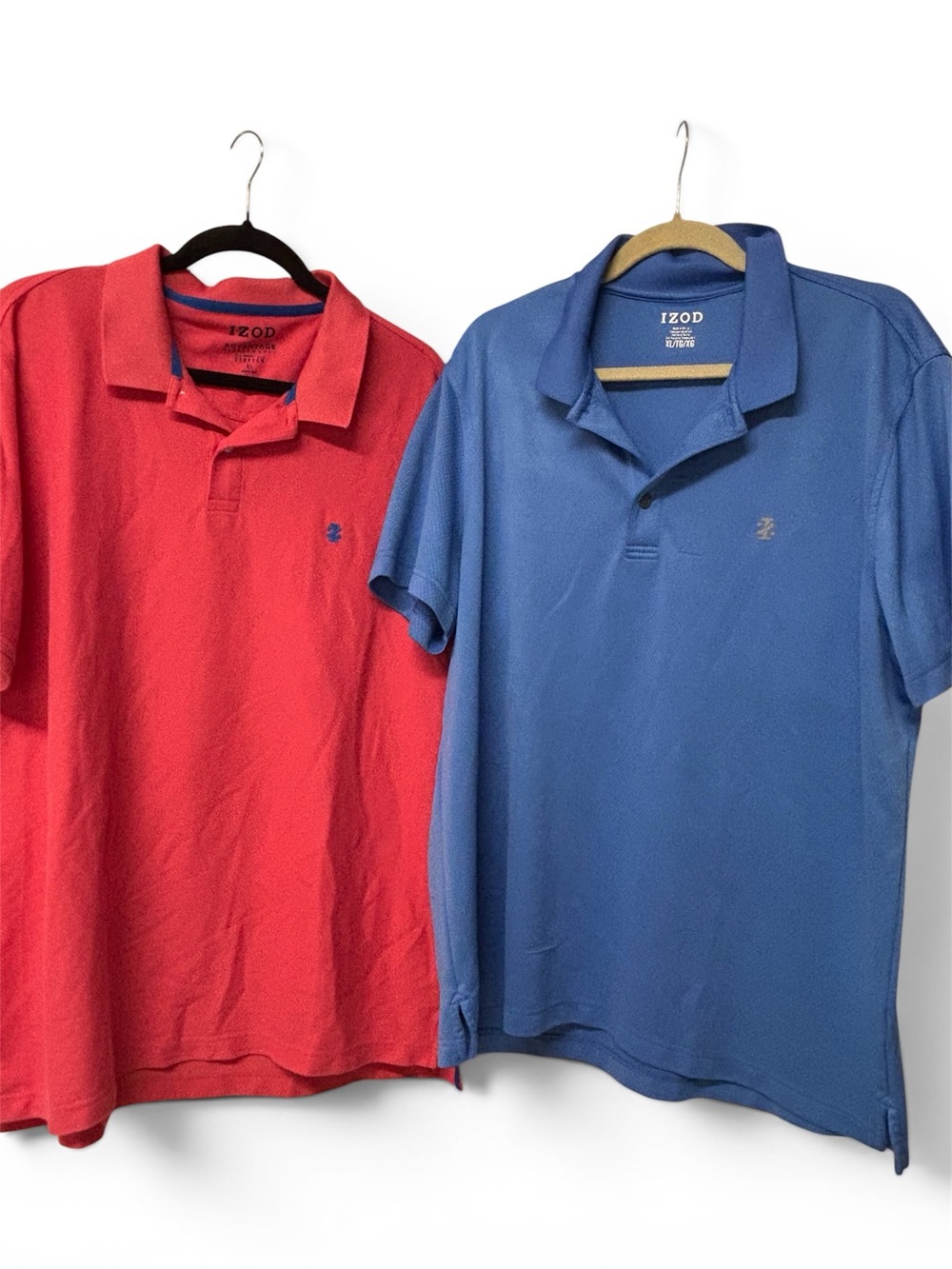 2 IZOD Men’s Polo Shirt - Red and Blue - Classic Cotton Comfort